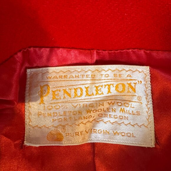 VTG Red Pendleton Wool Classic Trench Coat - Picture 7 of 10